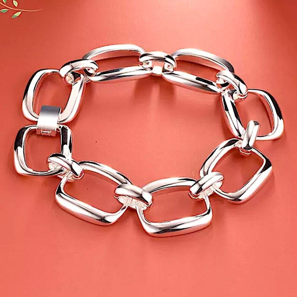 Chain Link Sterling Silver Bracelet